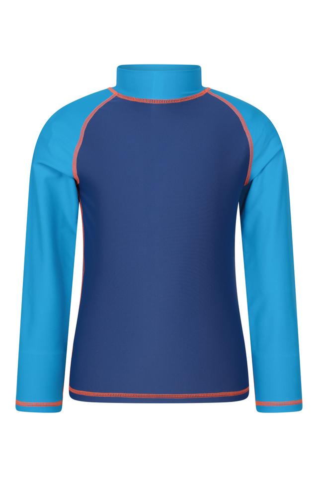 Kids Long Sleeved Rash Guard - Blue