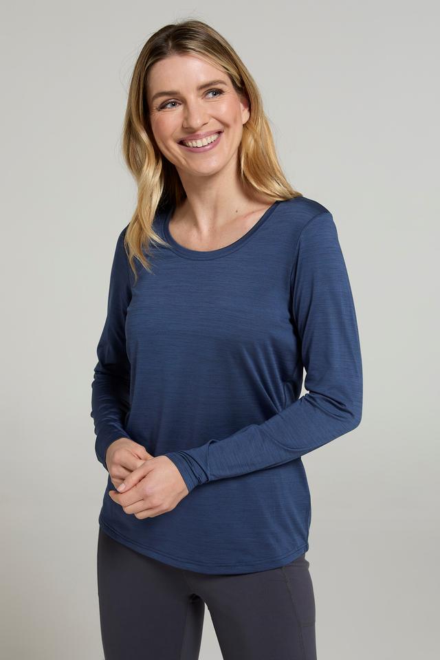 Panna Womens Long Sleeved Top - Navy
