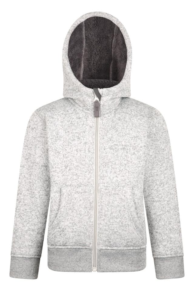 Nevis Fur Lined Kids Hoodie - Grey