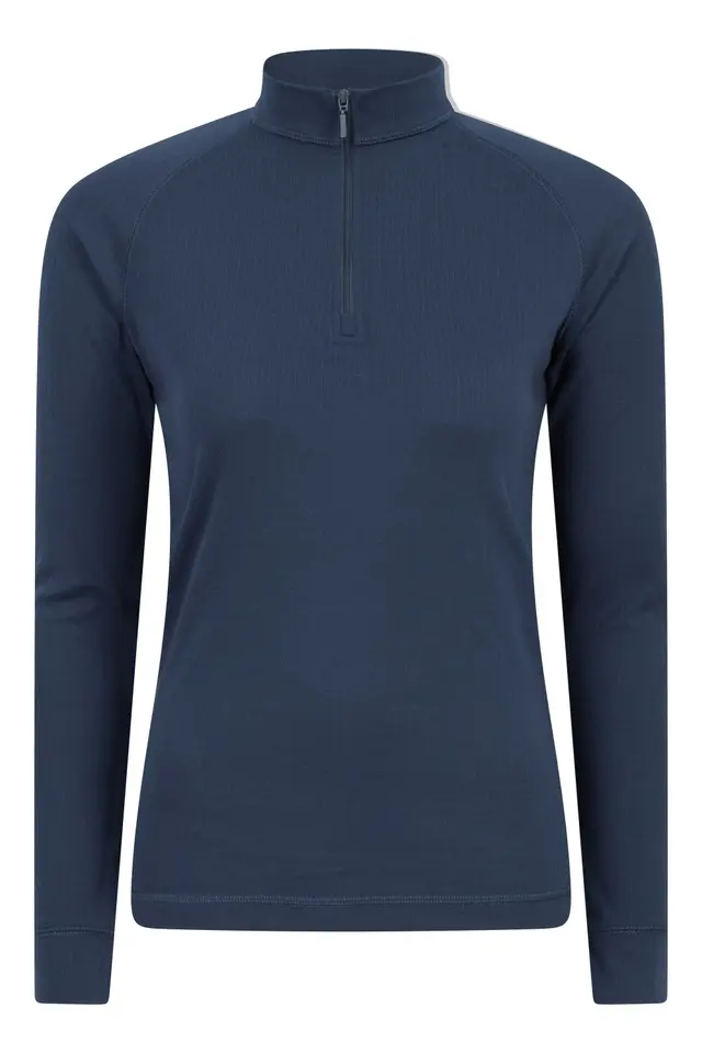 Talus Womens Zipped Turtle Neck Top - Navy