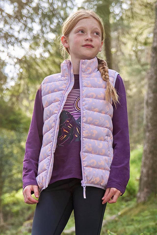 Rocko Kids Printed Puffer Vest - Purple