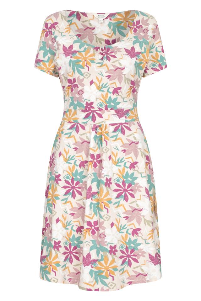 Orchid Patterned Womens UV Dress - Beige