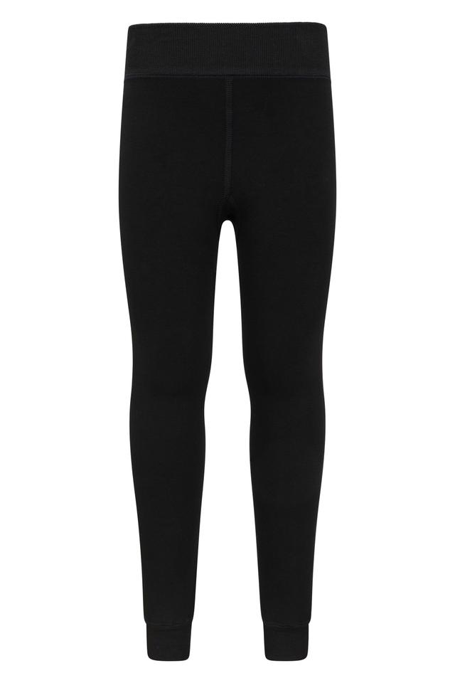 Kids Fluffy Fleece Lined Leggings - Black
