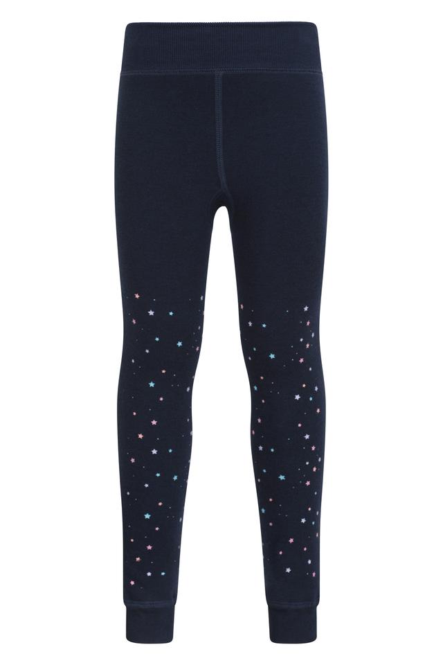 Kids Fluffy Fleece Lined Leggings - Dark Blue