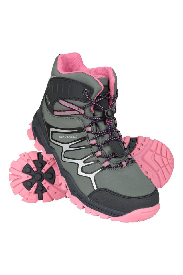 Softshell Kids Waterproof Hiking Boots - Green