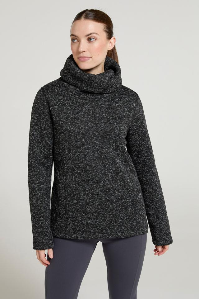 Idris Womens Cowl Neck Fleece - Black