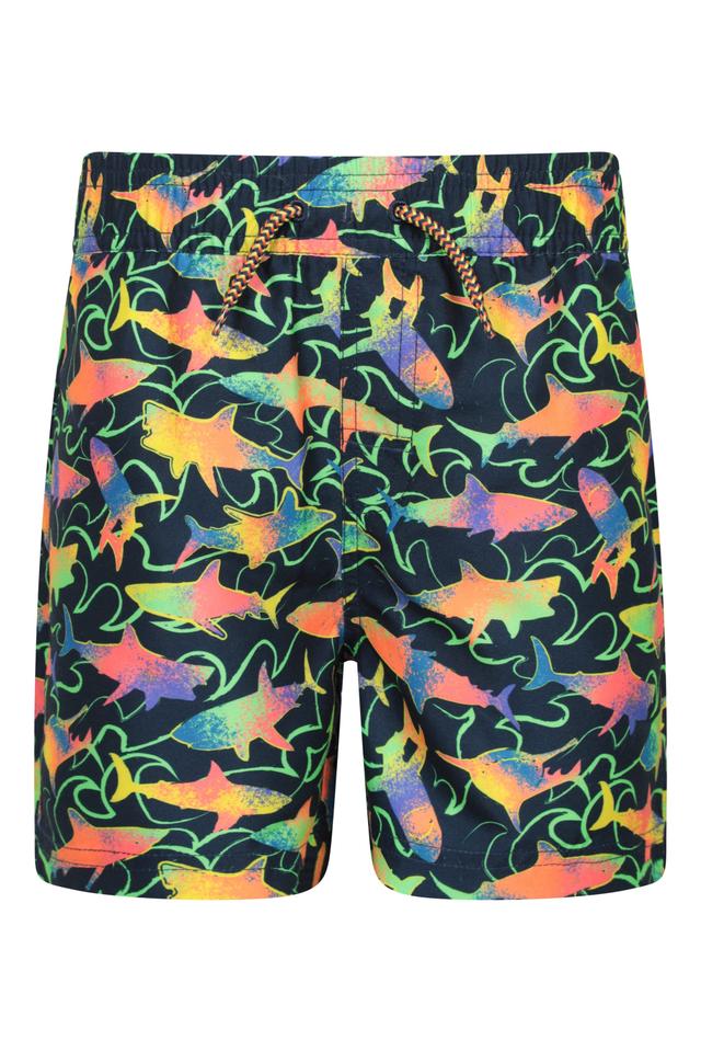 Crush Patterned Kids Boardshorts - Burnt Orange