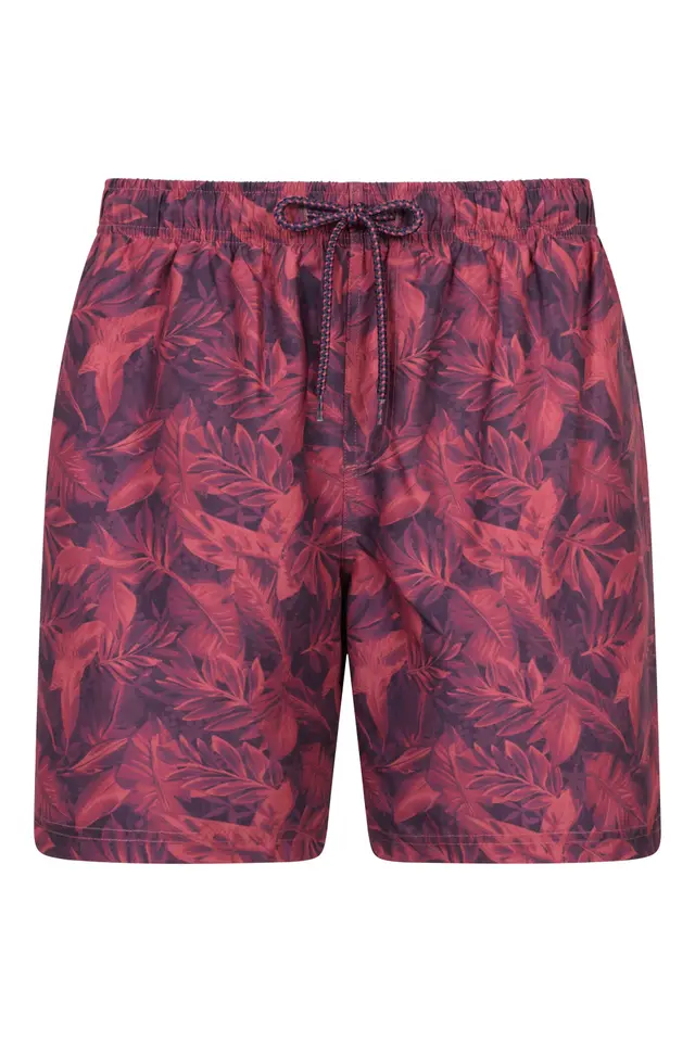 Aruba Printed Mens Swim Shorts - Dark Red