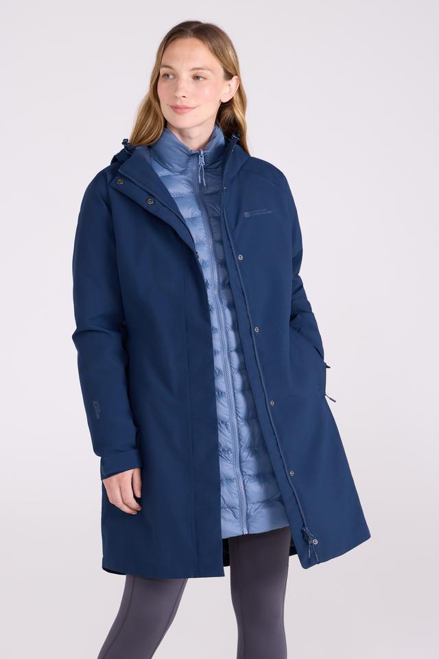 Alaskan Womens 3 in 1 Long Waterproof Jacket - Dark Blue