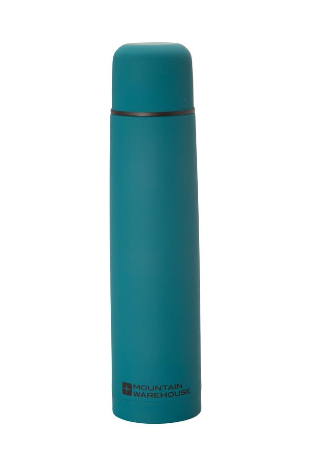 Double Walled Rubber Finish Flask - 1L - Teal