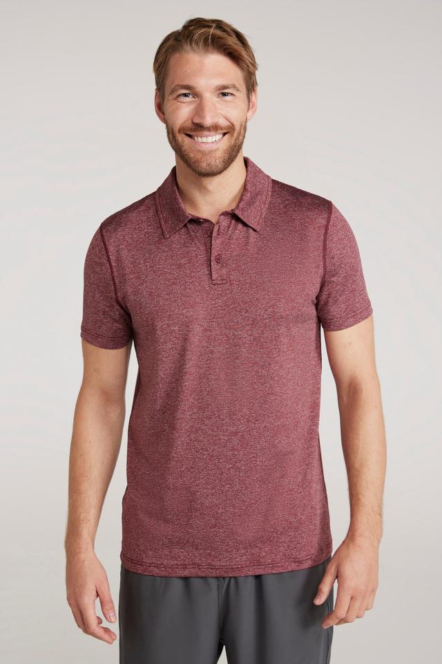 Mens Agra Stripe Polo - Burgundy