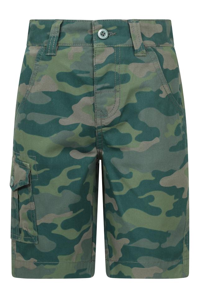 Camo Cargo Kids Shorts - Green