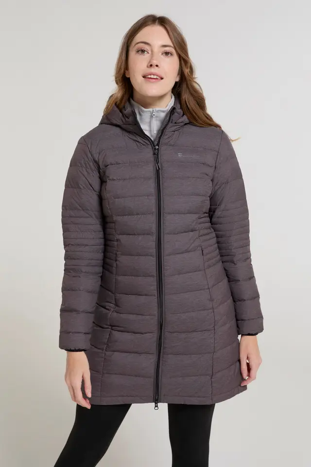 Furnace Womens Long Down Padded Jacket - Grey