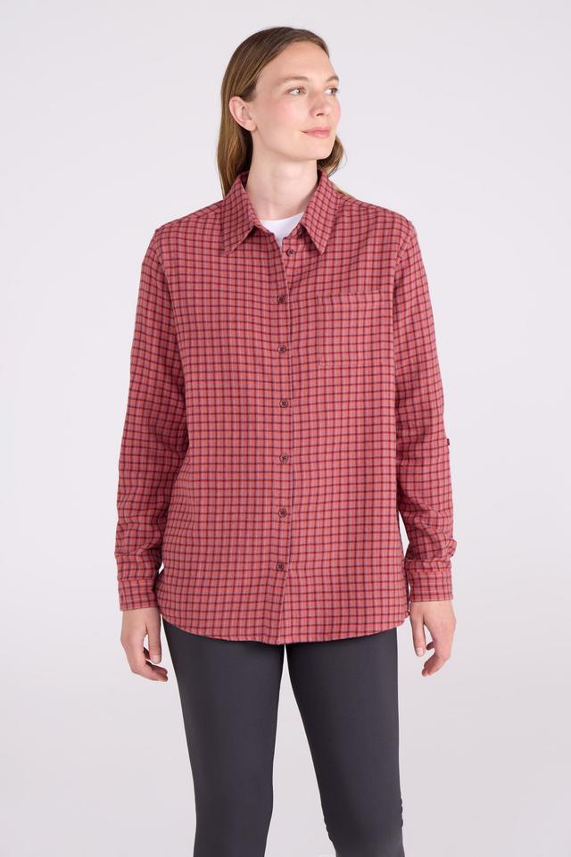 Balsam Womens Brushed Flannel Shirt - Orange