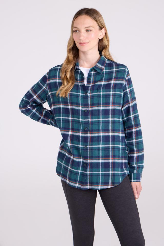 Balsam Womens Brushed Flannel Shirt - Teal