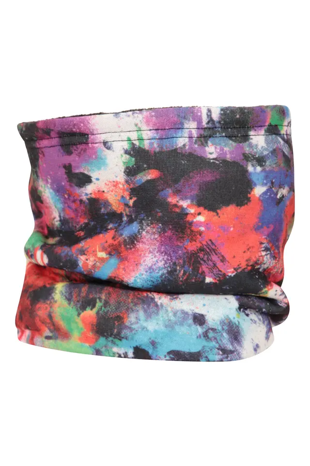 Kids Fleece Lined Printed Neck Gaiter - Purple