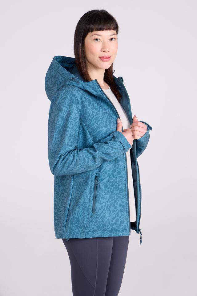 Exodus Womens Printed Water Resistant Softshell Jacket - Teal