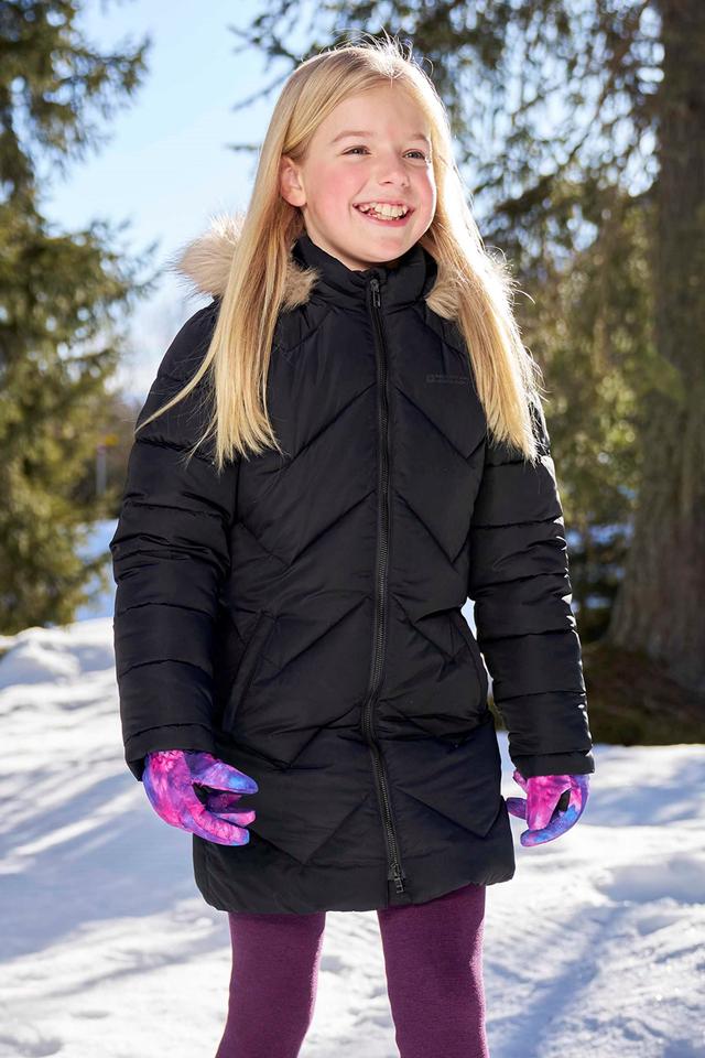 Galaxy Kids Water-resistant Long Padded Jacket - Black