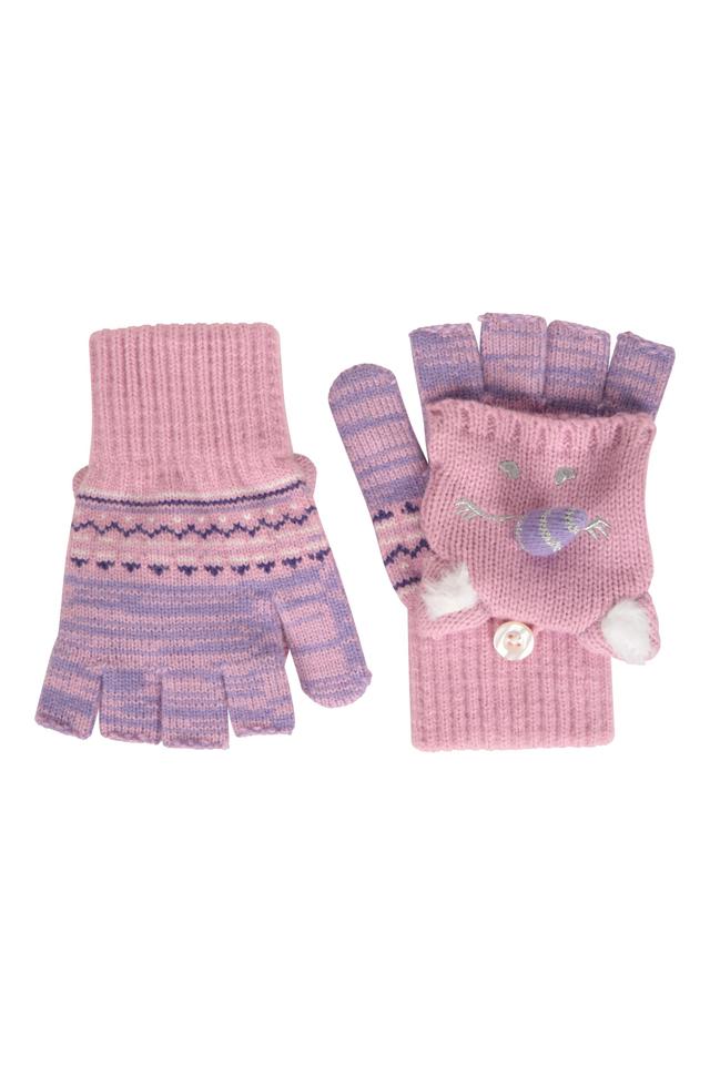 Unicorn Kids Knitted Gloves - Purple