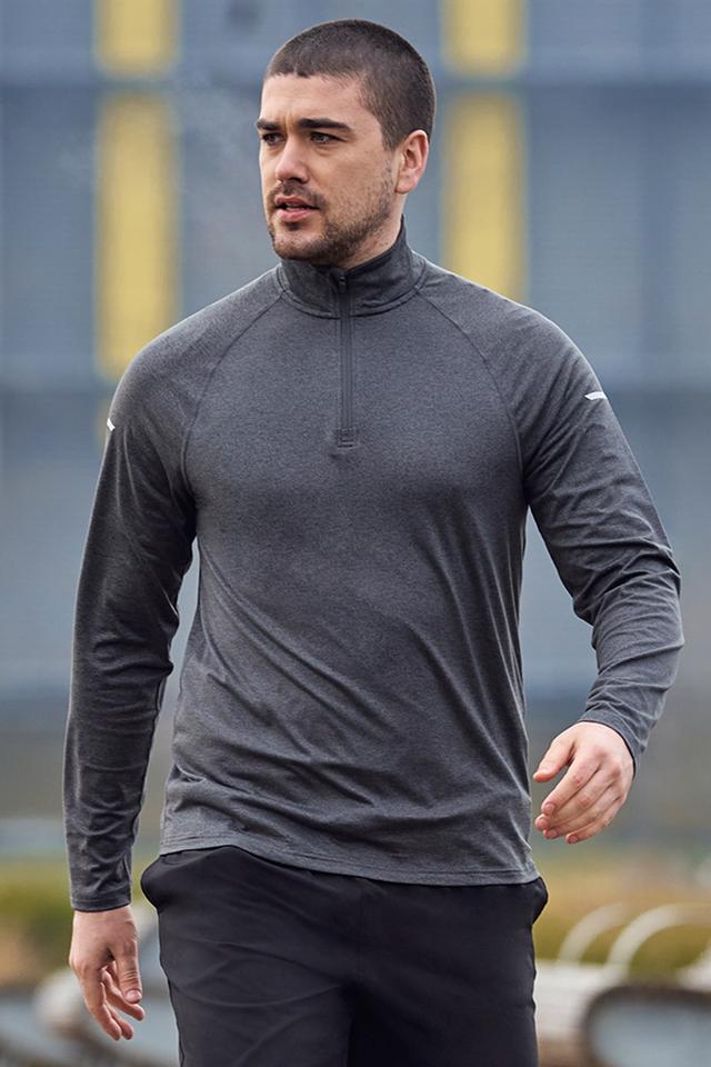 Echo Melange Mens Half-Zip Midlayer - Grey