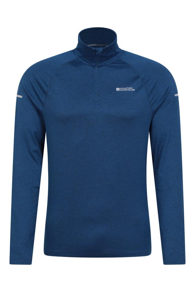 Echo Melange Mens Half-Zip Midlayer - Navy