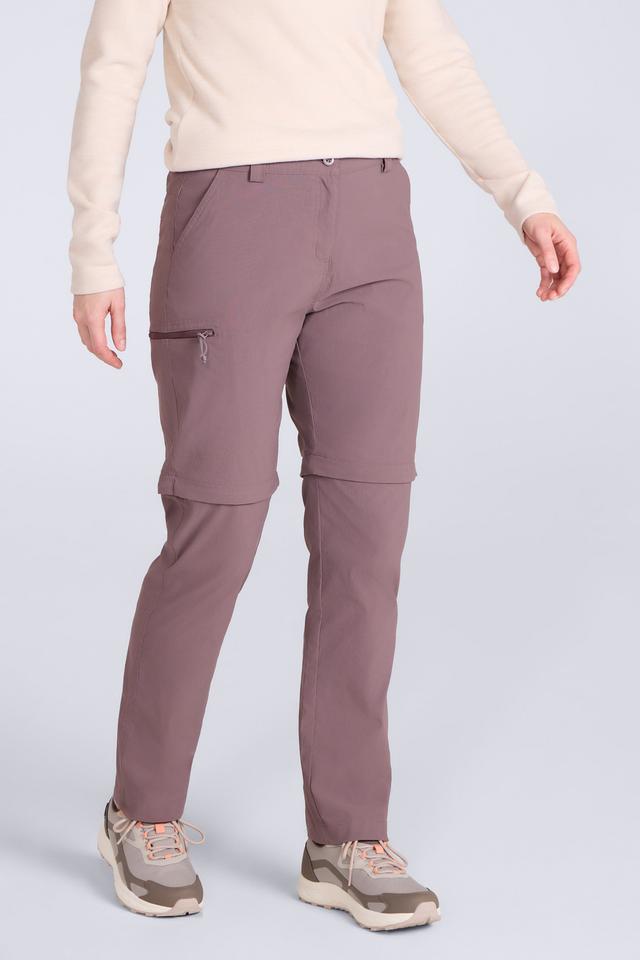 Hiker Stretch Womens Zip Off Trouser - Brown