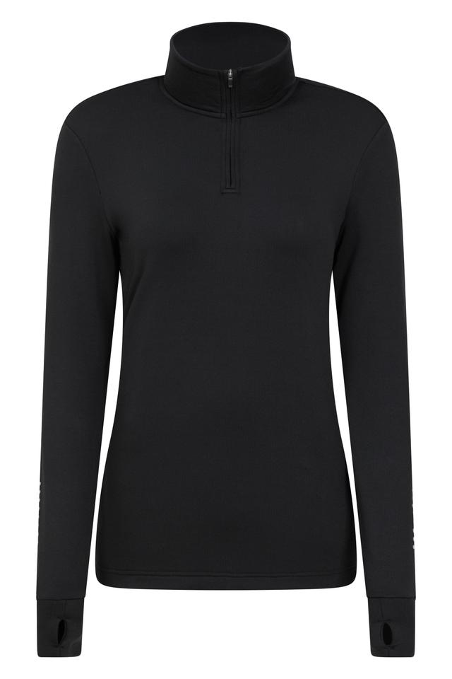 Womens Half-Zip Running Midlayer - Black