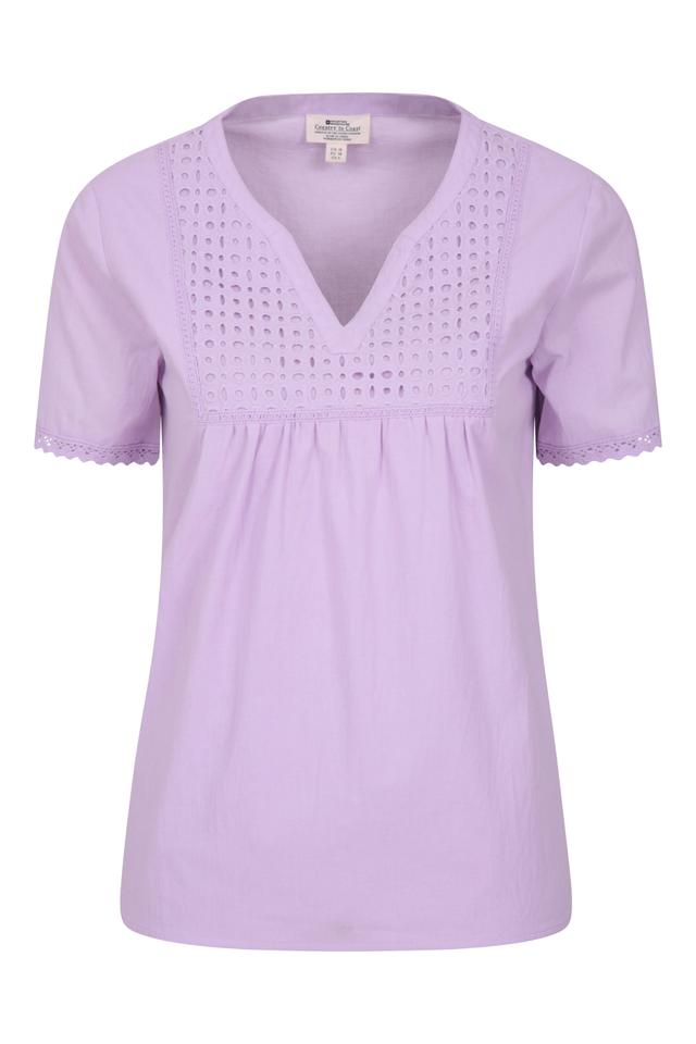 Paris Womens Embroidered Top - Purple