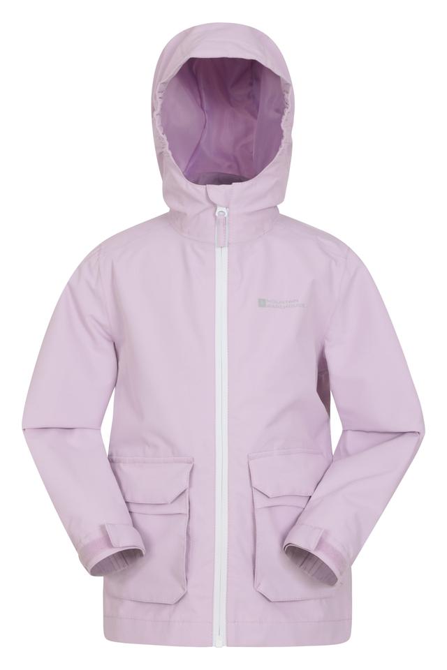 Patch Pocket Kids Waterproof Jacket - Purple