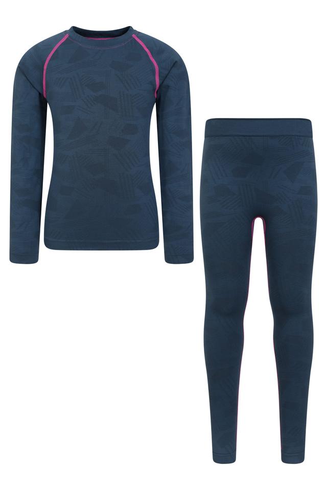 Active Seamless Kids Baselayer Top & Pants Set - Navy