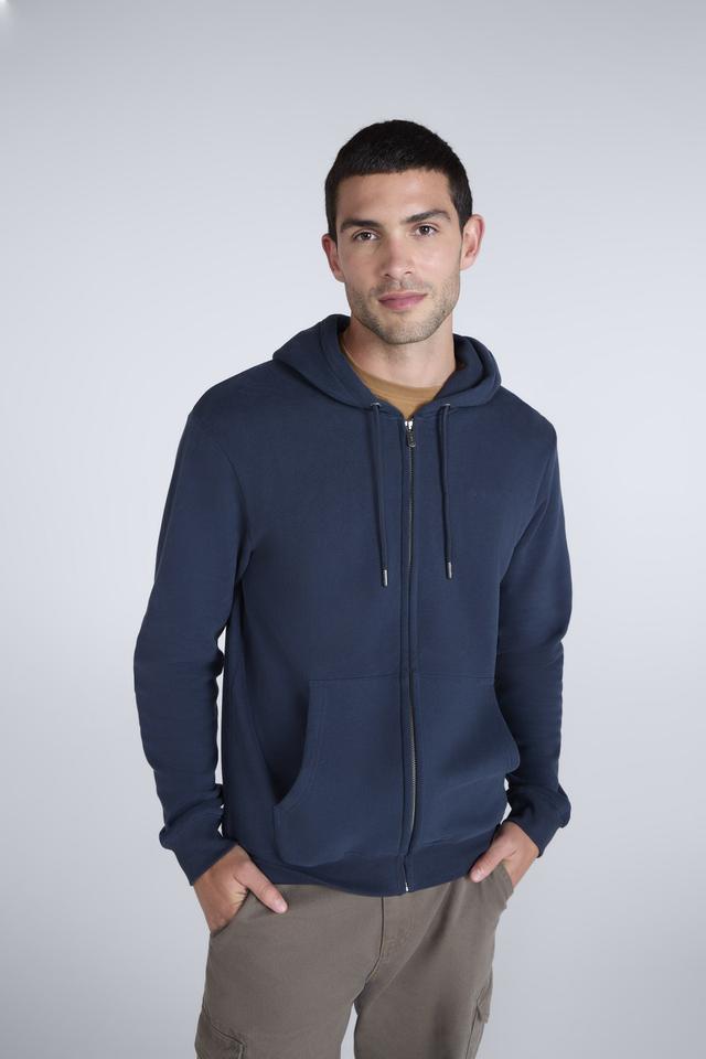 Woody Mens Zip Hoodie - Dark Blue