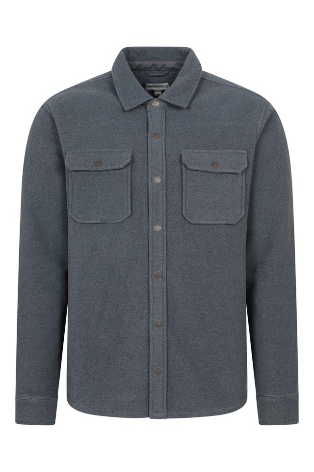 Dresden Mens Twill Fleece Shirt - Grey