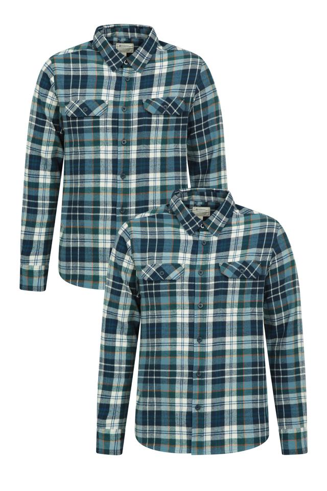 Trace Mens Flannel Shirt 2-Pack - Blue