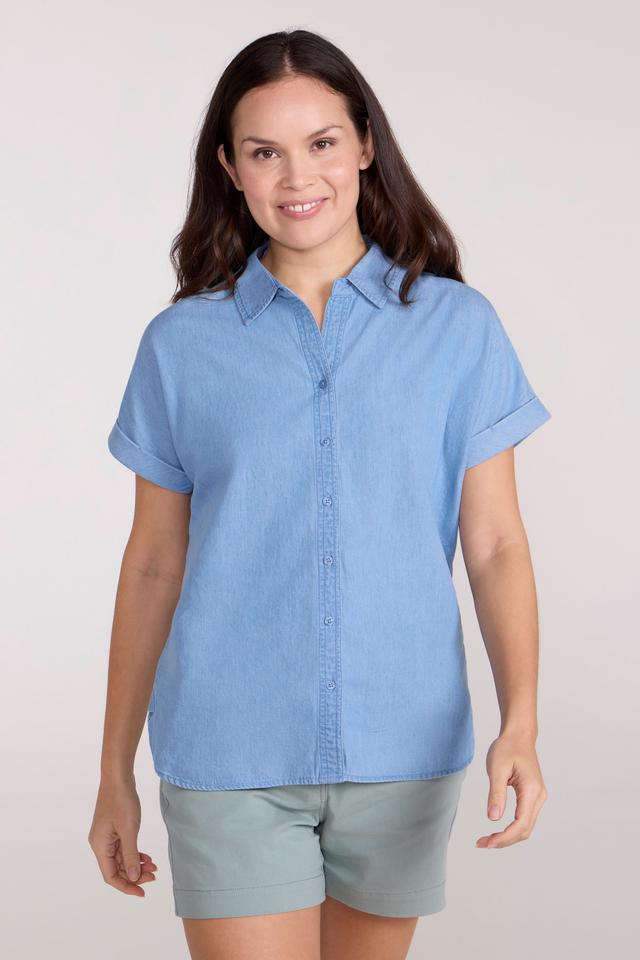 Palm Womens Relaxed Check Shirt - Blue
