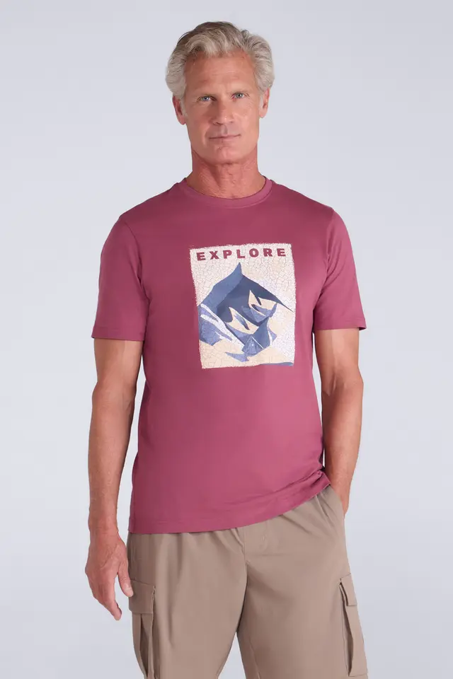Explore Mens T-Shirt - Pink