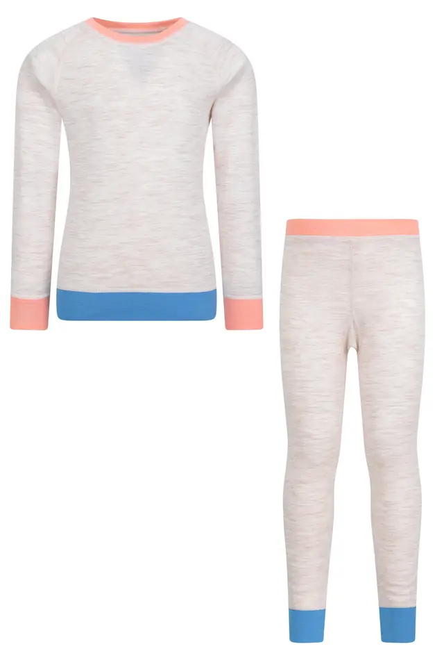 Kids Merino Colour Block Set - Beige