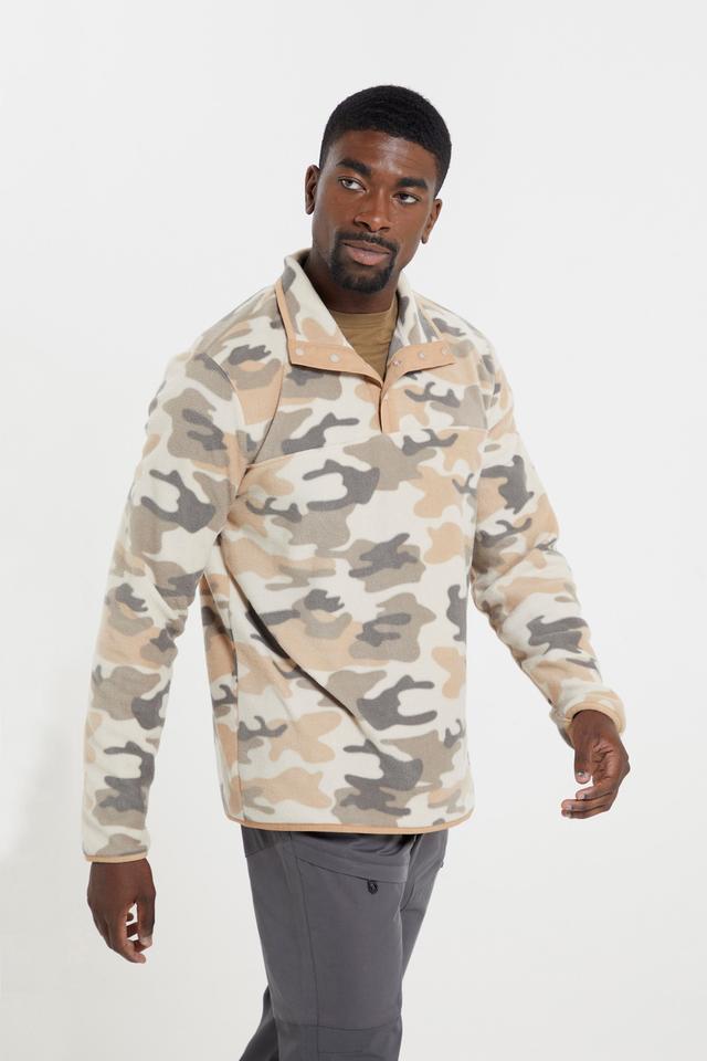 Woodland Mens Button Up Fleece - Green