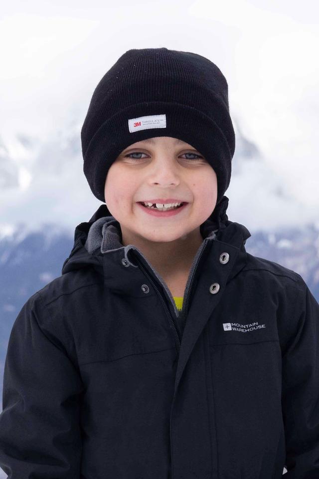 Kids Thinsulate Knitted Beanie - Black