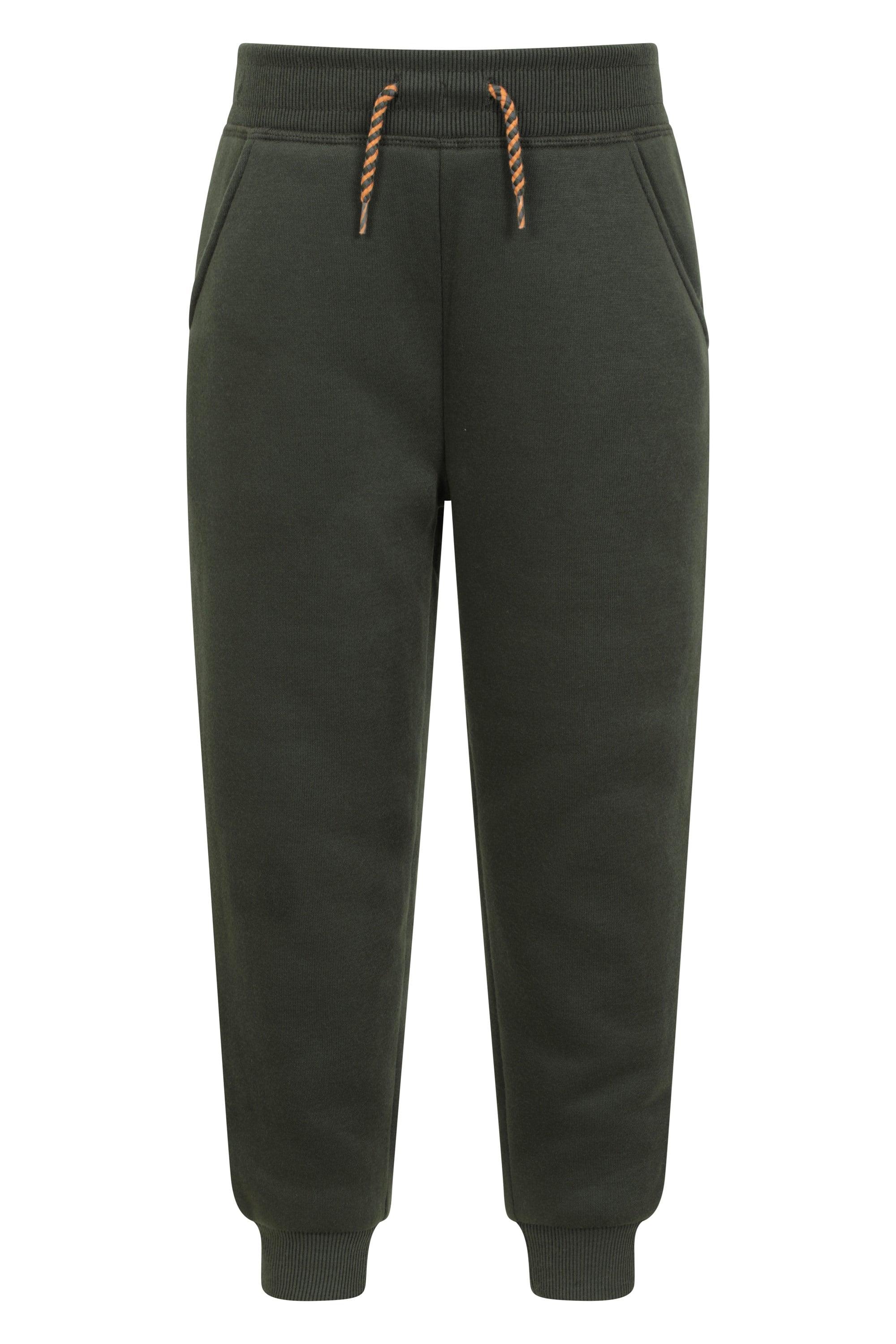 Nordic Fur Lined Kids Sweatpants - Green