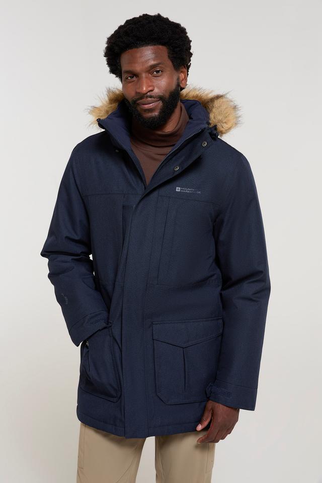 Gorge Mens Waterproof Long Jacket - Navy