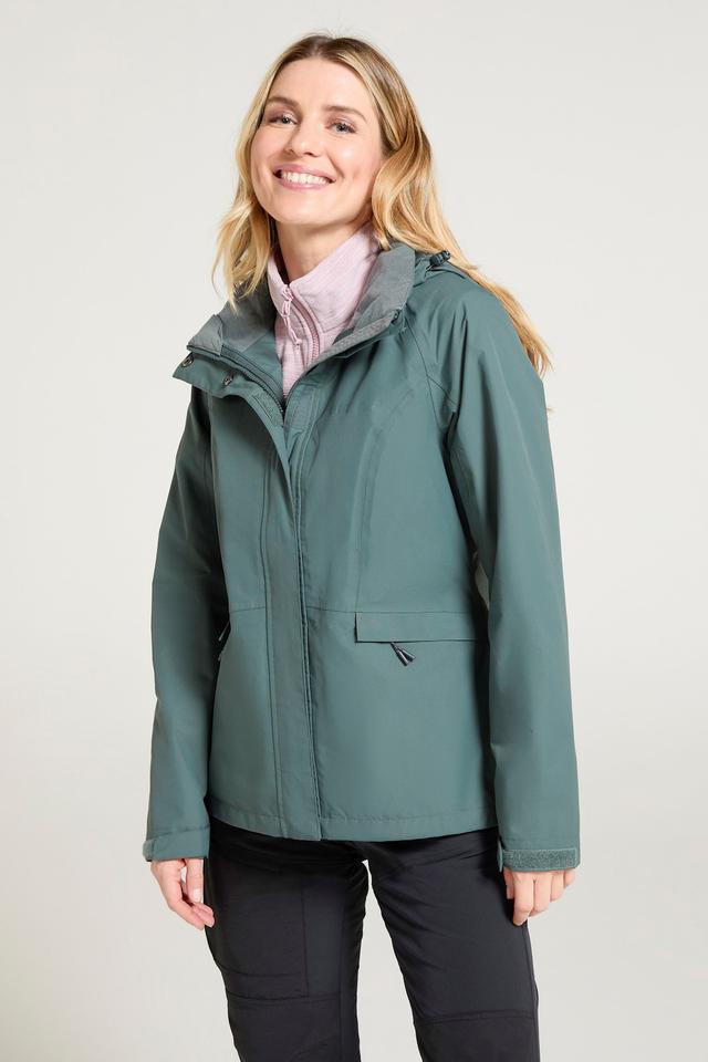 Thunderstorm II Womens 3 in 1 Waterproof Jacket - Green