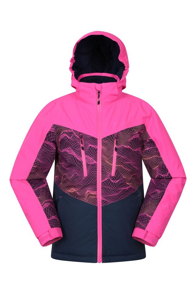 Storm II Kids Printed Extreme Waterproof Ski Jacket - Pink