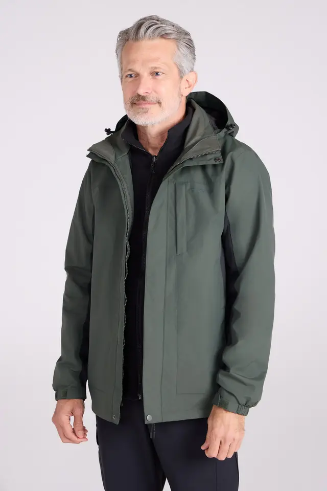 Thunderstorm Mens 3 in 1 Waterproof Jacket - Green