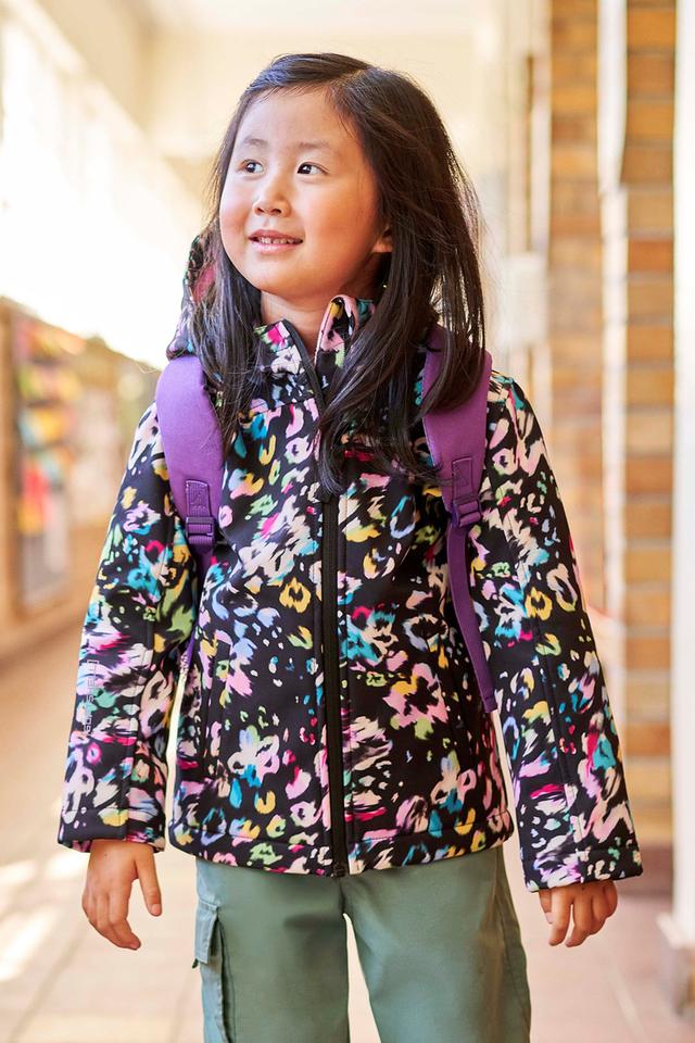 Exodus Kids Printed Water Resistant Softshell Jacket - Purple