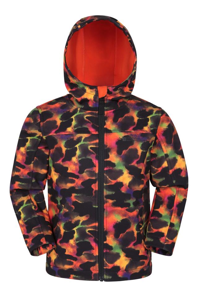Exodus Kids Printed Water Resistant Softshell Jacket - Red