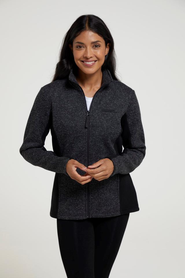 Idris Womens Panelled Fleece Jacket - Charcoal