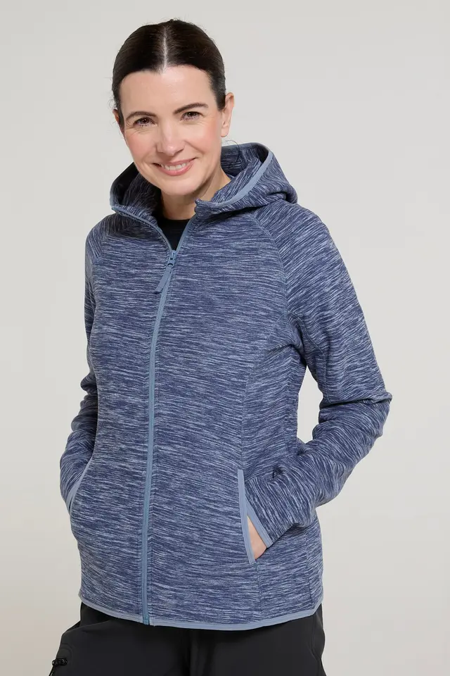 Lleyn Melange II Womens Fleece Hoodie - Dark Blue