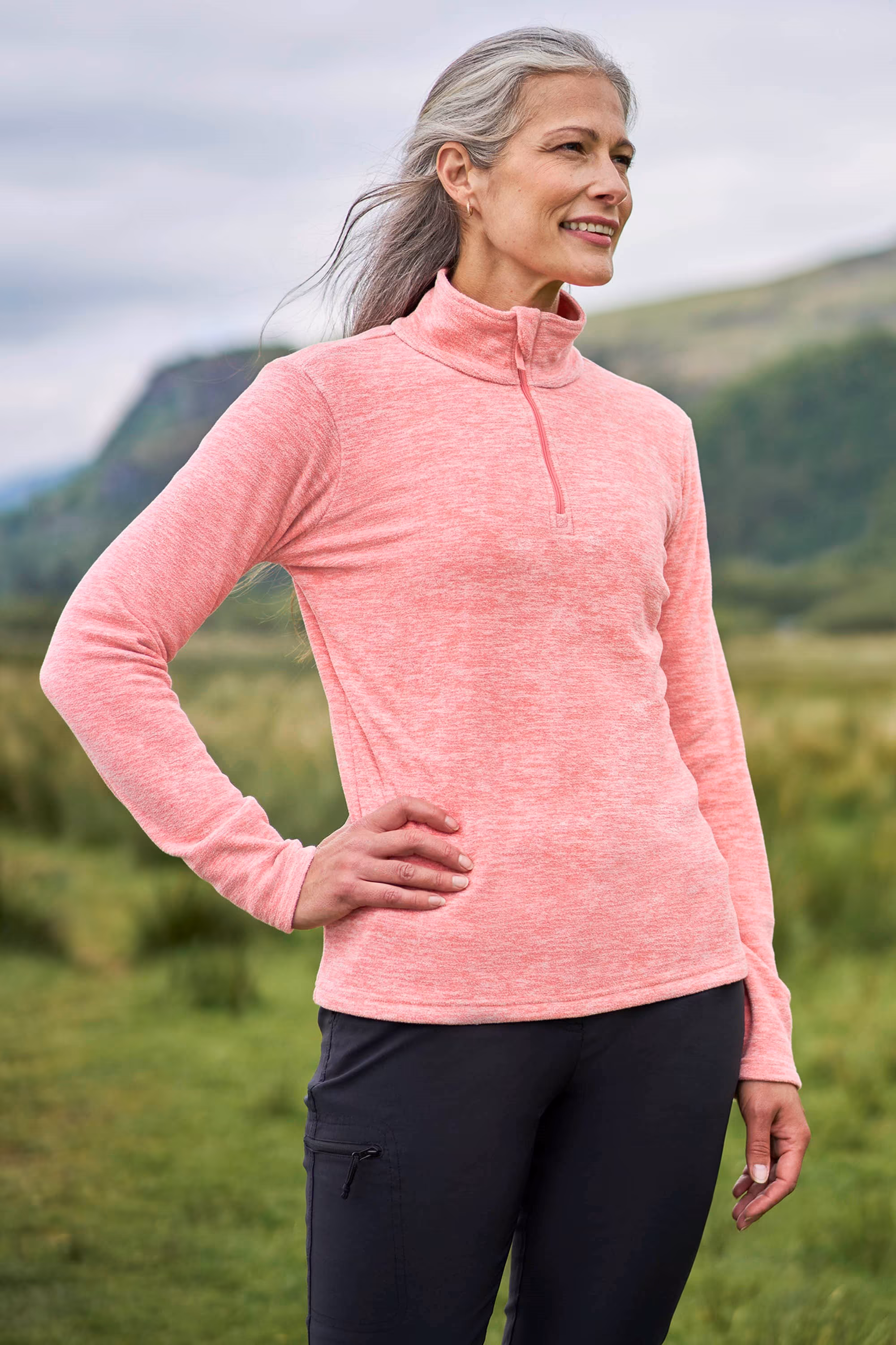 Snowdon Melange Womens Fleece - Pink