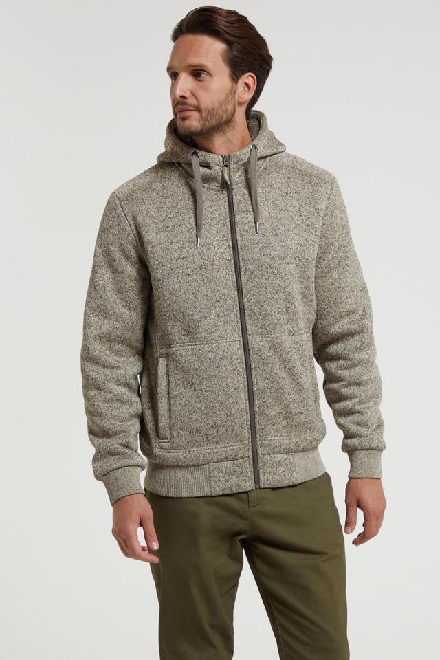 Nevis II Mens Fur Lined Hoodie - Beige