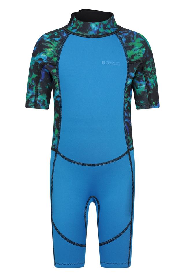 Kids Printed Shorty Wetsuit - Green